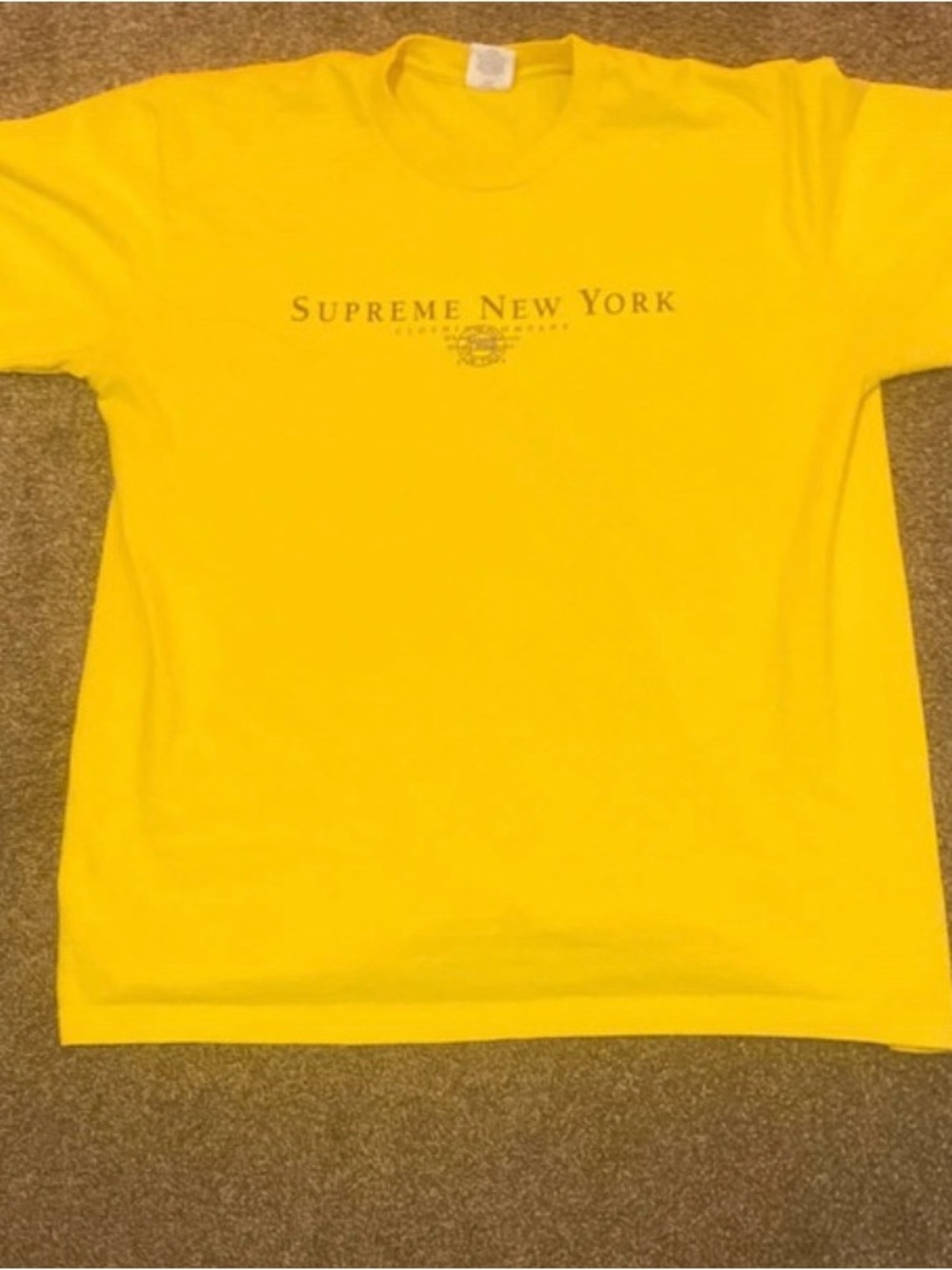 Supreme New York Yellow Mens T-shirt